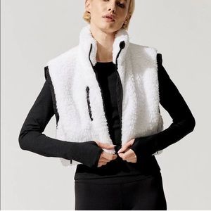 NEW Free People Movement Highline Reversible Sherpa Vest Painted White Combo